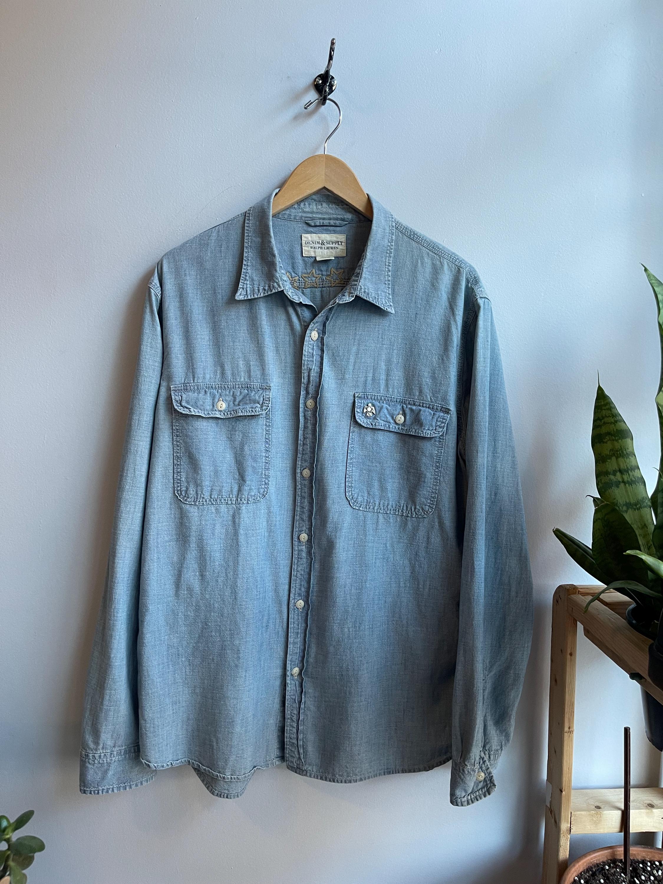 Vintage Ralph Lauren Chambray Shirt - Etsy Canada