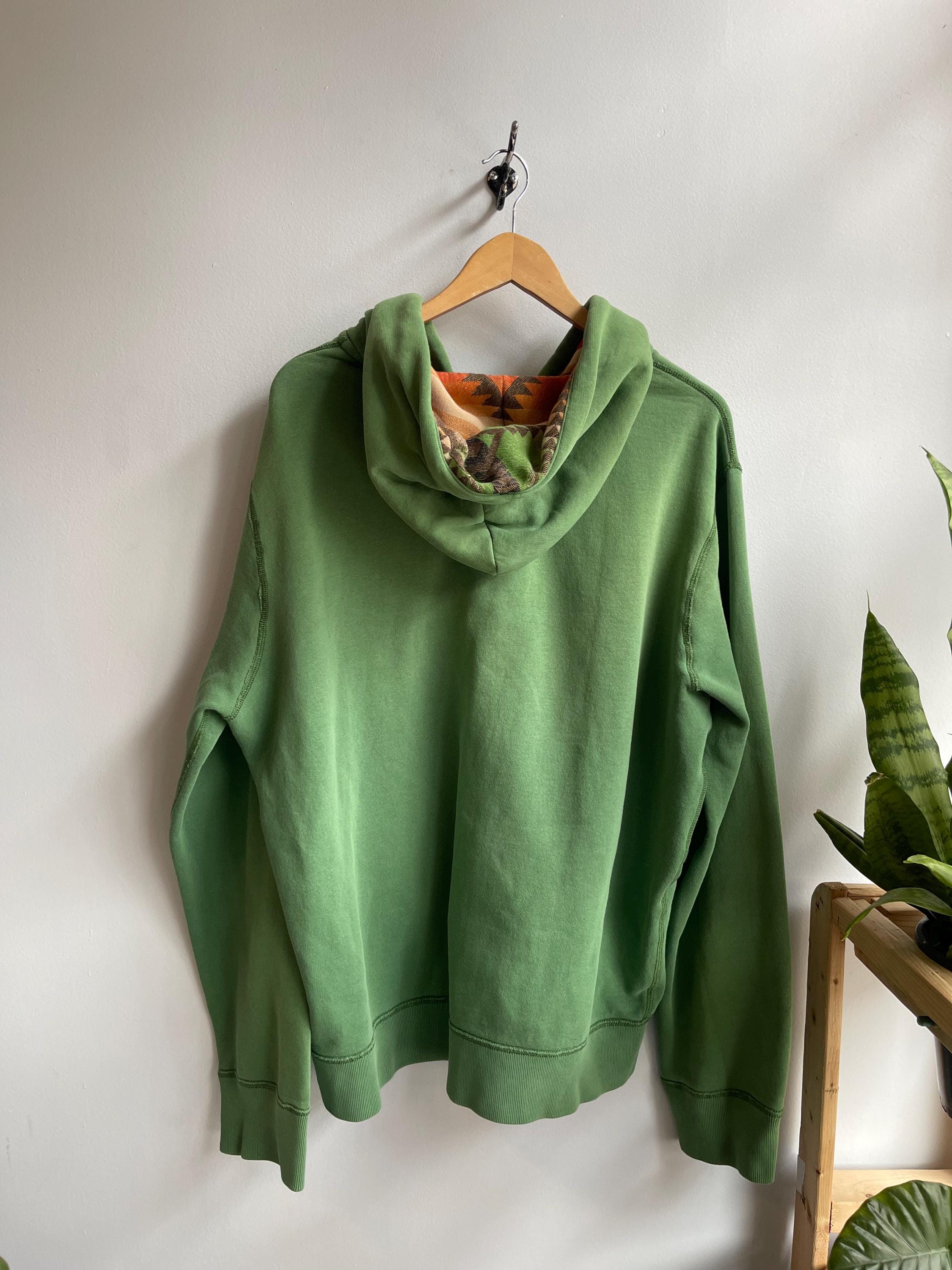 POLO RL / Vintage Cotton Zip Hoody / Aztec Lined / Lime Green