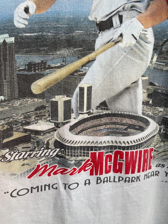 MACZILLA / mark mcgwire cardinals tee / vintage MLB t-shirt / 90s homerun race tee / steroid era baseball / bash bro / dingers / mens L-XL View 2