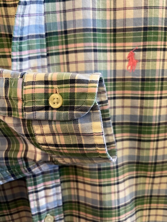 POLO RL / Ralph Lauren / plaid Polo / pink pony l… - image 4