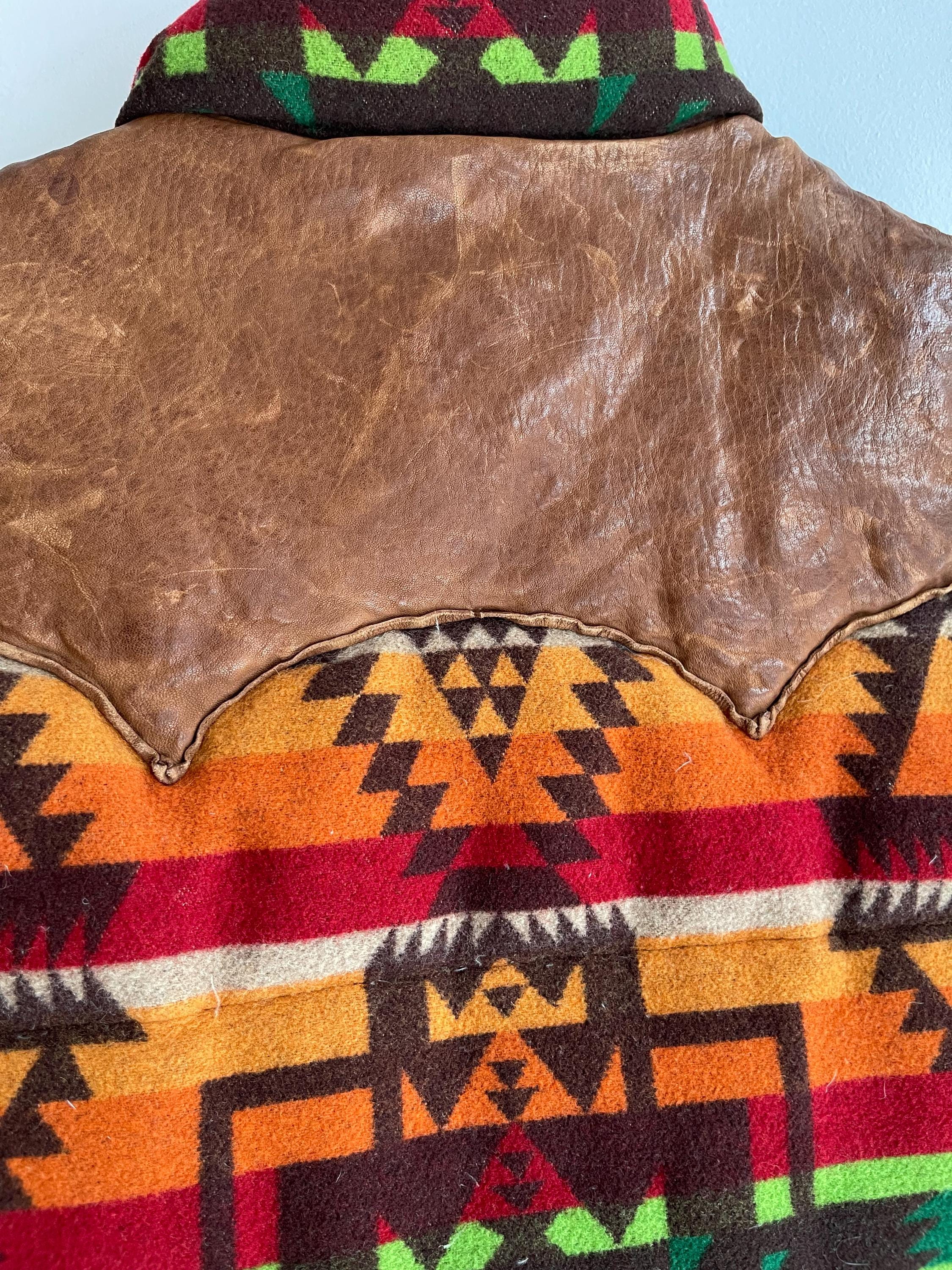 POLO RL / Aztec Vest / Wool and Leather Vest / Winter Vest 