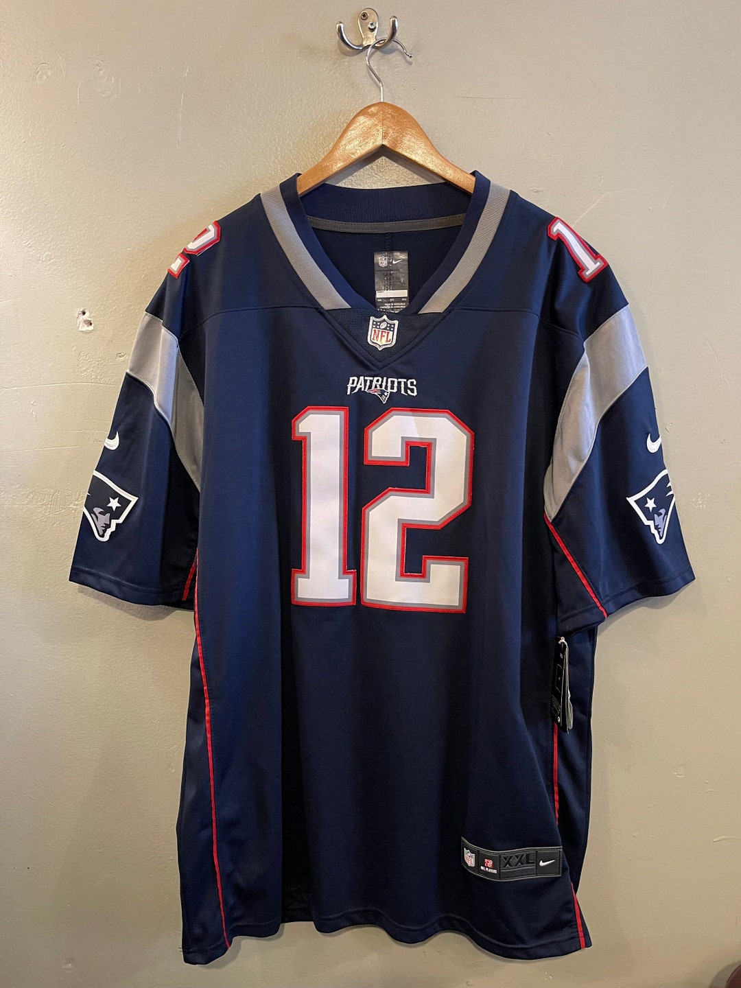 New England Patriots Tom Brady シャツ 12 NFL Team Apparel Blue Tom Brady #12 New England Patriots T