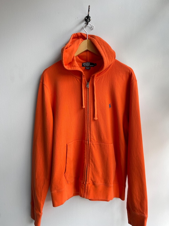 POLO RL / Vintage Zip up Hoody / Bright Orange / 90s Polo Vintage