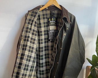 BARBOUR BEAUFORT / Vintage Wax Jacket / Made in England / Forest