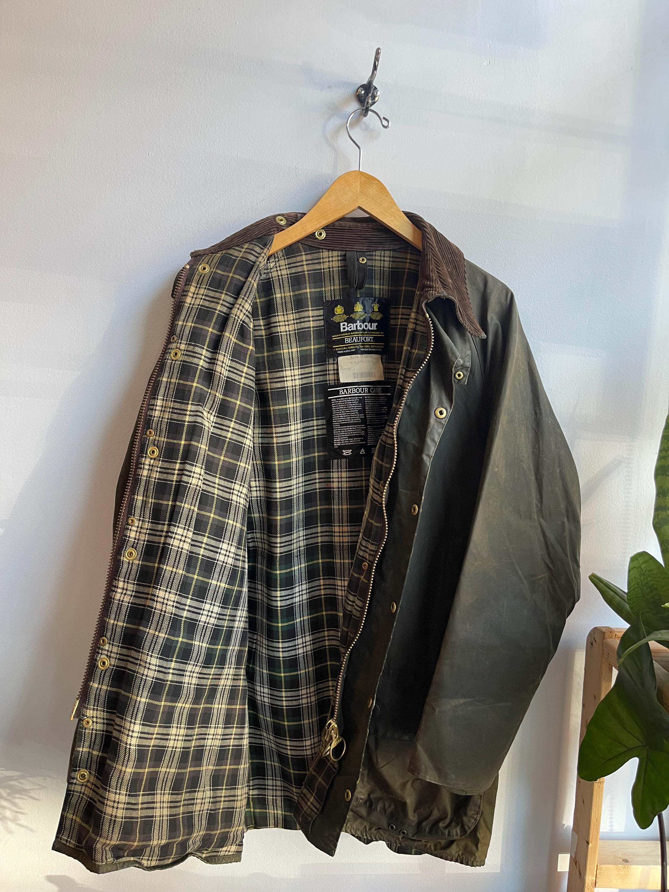 BARBOUR BEAUFORT / Vintage Wax Jacket / Made in England / Forest