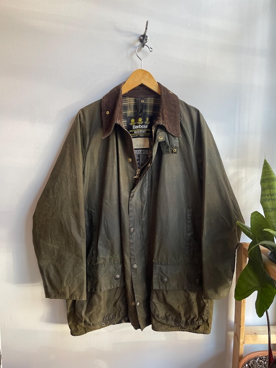 BARBOUR BEAUFORT / Vintage Wax Jacket / Made in England / Forest
