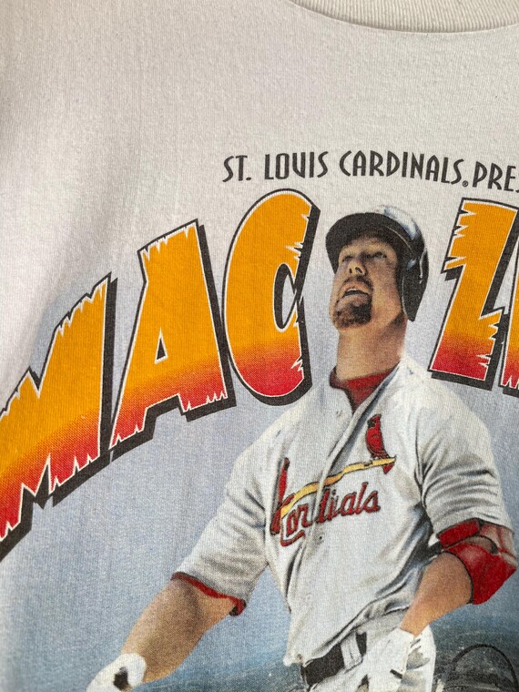 MACZILLA / mark mcgwire cardinals tee / vintage MLB t-shirt / 90s homerun race tee / steroid era baseball / bash bro / dingers / mens L-XL View 3