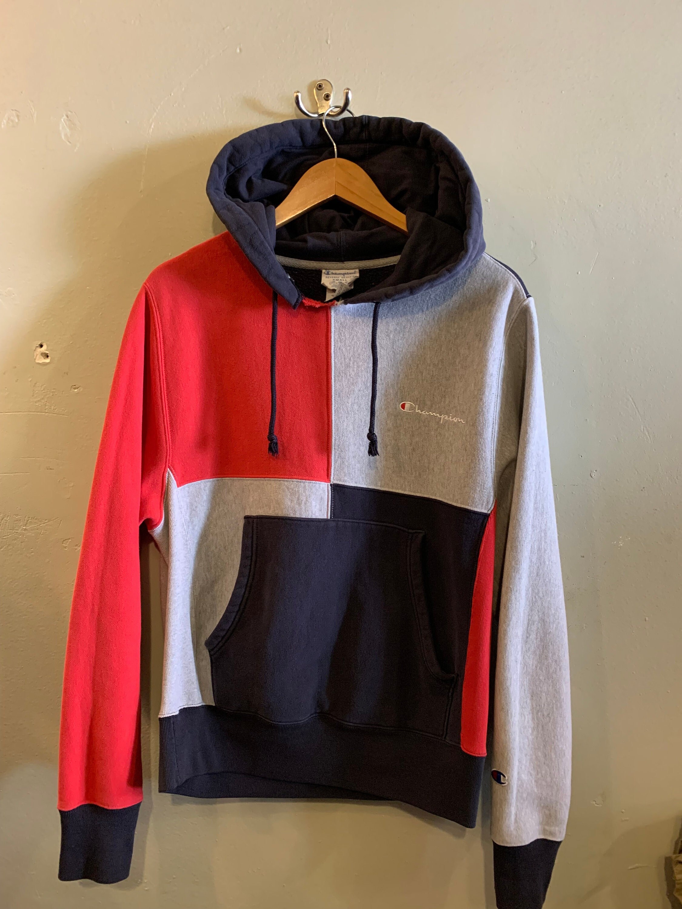 織り柄チェック 90sCHAMPION VINTAGE FLEECE HOODIE JACKET
