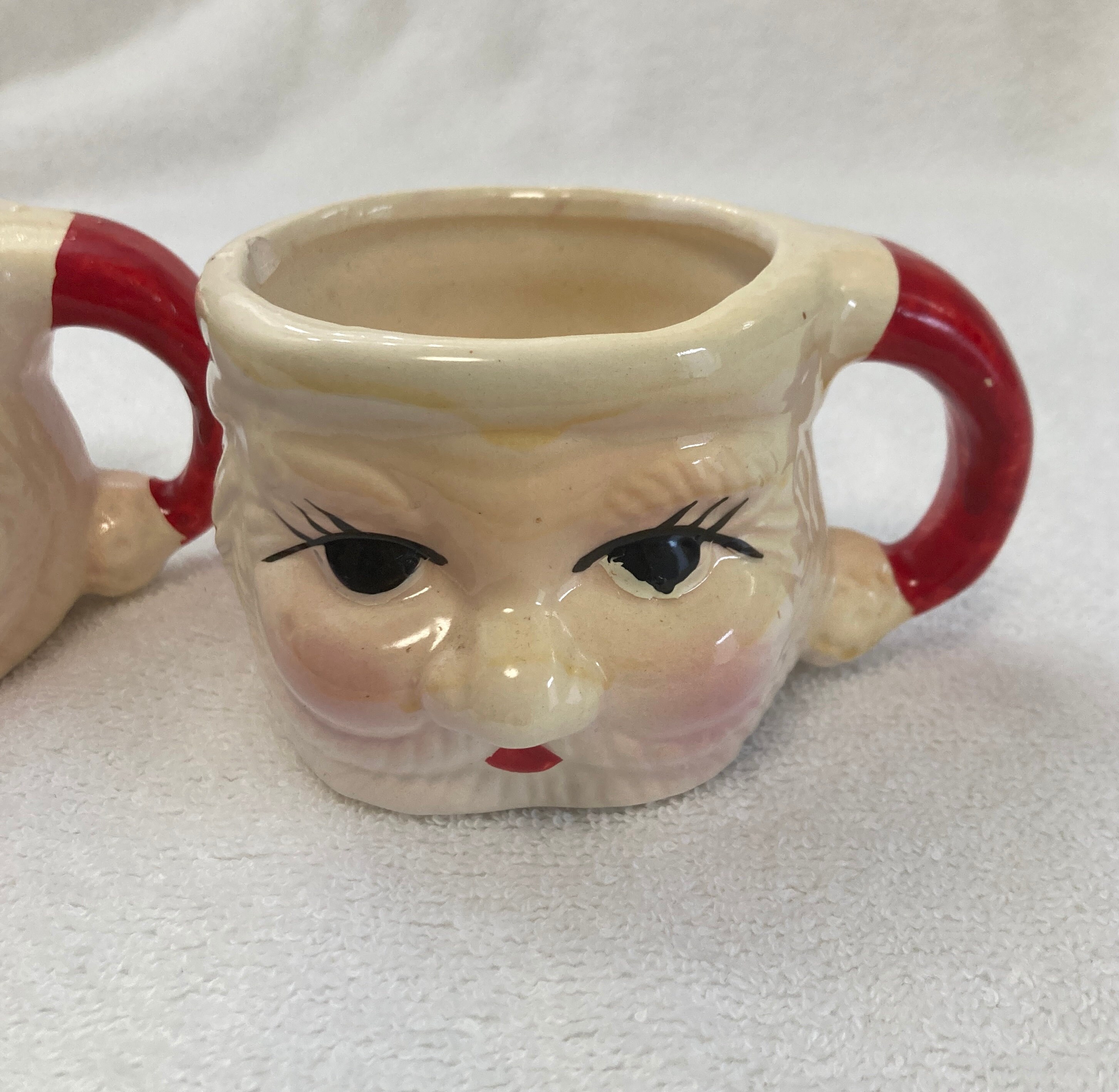 Vintage Santa Mugs, Set of Two, 3