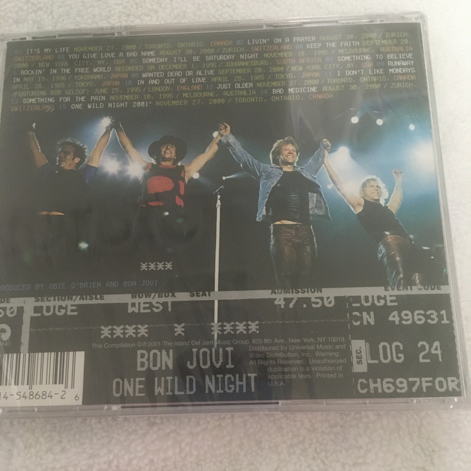 Bon Jovi One Wild Night Live 19852001 CD Etsy