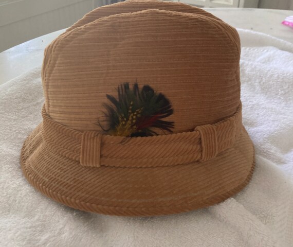Trav'ler by Country Gentleman Light Brown Corduroy Fedora Hat Size - Main Image
