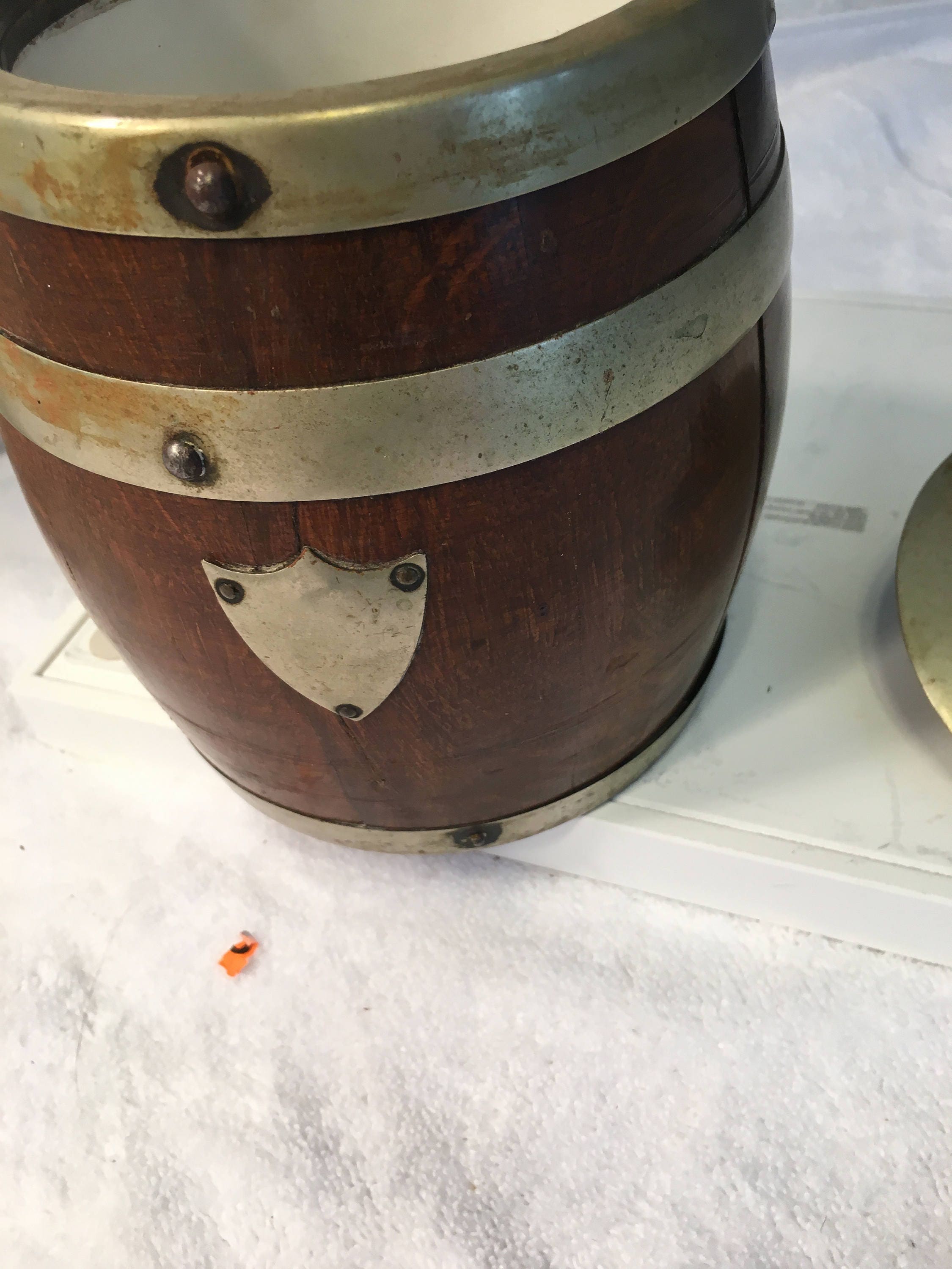 Vintage Oak Barrel Humidor With Pottery Liner Etsy