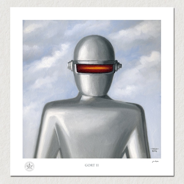 Poster Print - Gort Robot from The Day the Earth Stood Still movie. Classic science fiction John Padlo Artwork