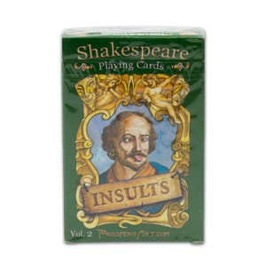 Shakespeare "Insults" Playing Cards, Hamlet, Romeo and Juliet, King Lear, Julius Caesar, The Tempest, Shakespeare festival, Othello