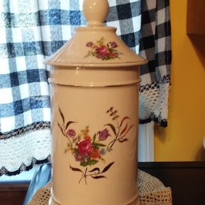 Vintage, porcelain apothecary jar, made by Arnart.