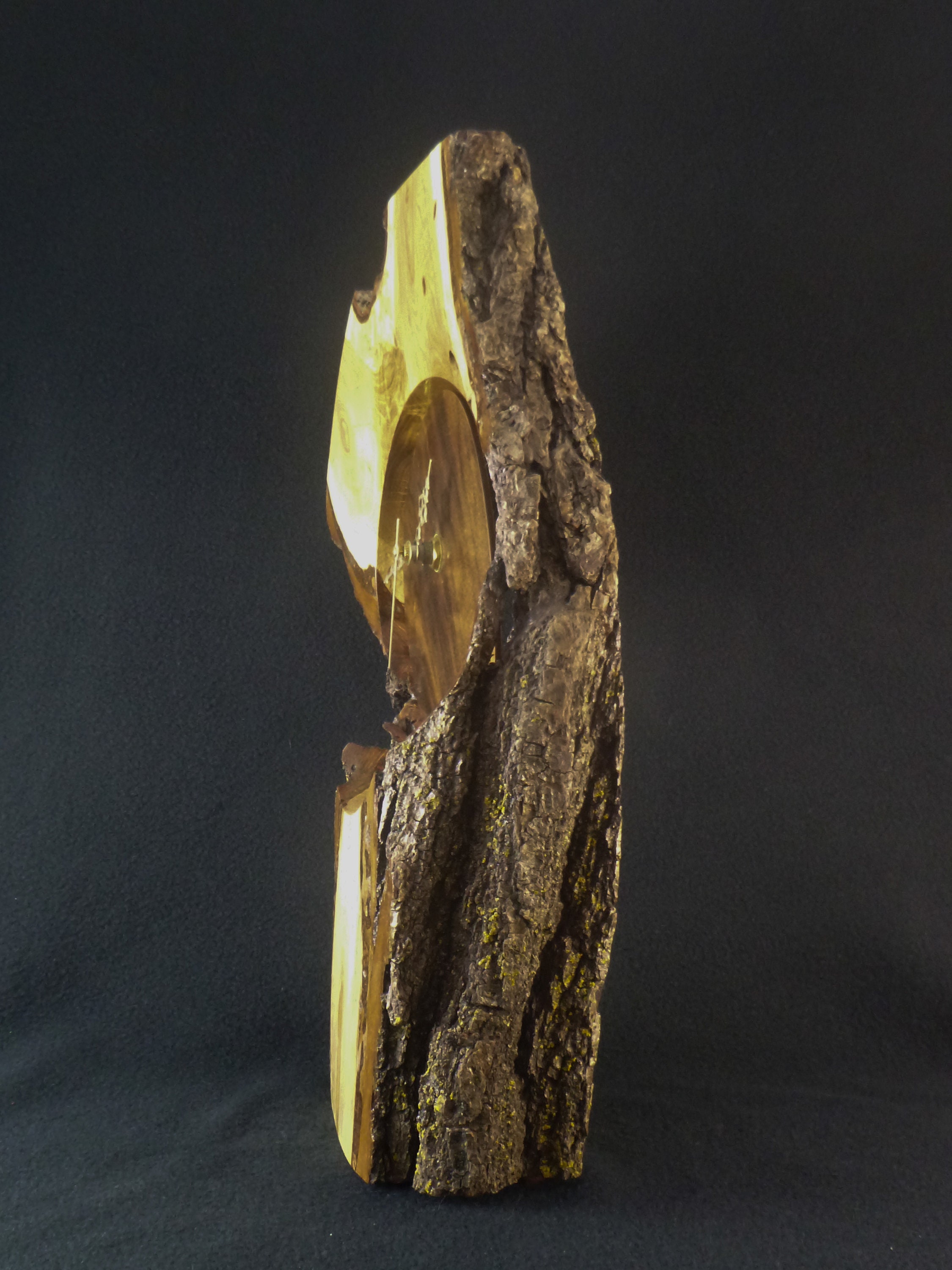 Unique And Elegant Table Clock BaseRed Oak Burl With Live And Finished