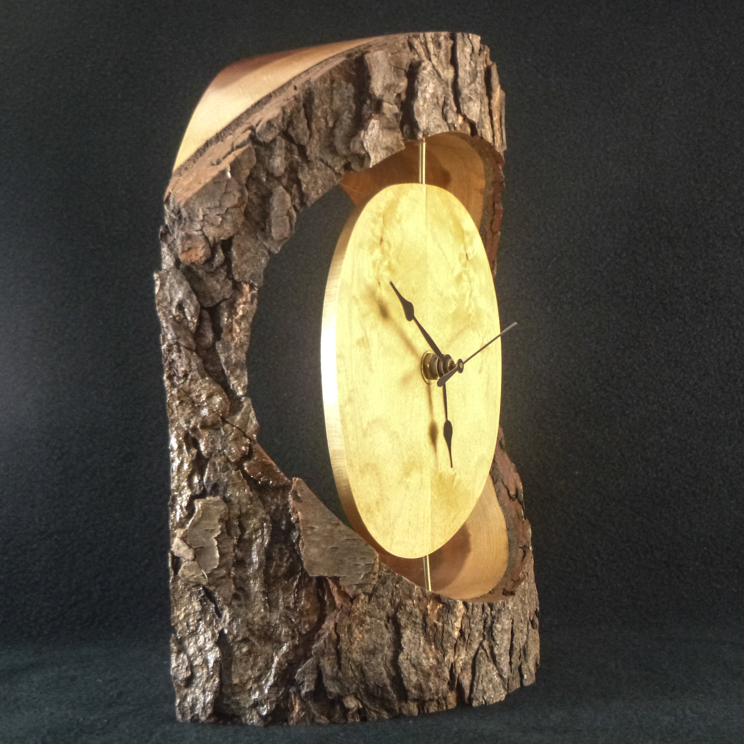 Unique And Elegant Table Clock Reversible Base Spalted Etsy.de