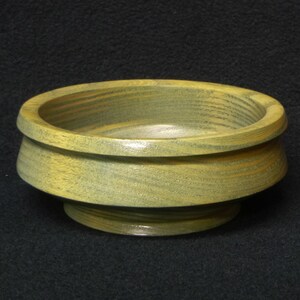 Bowl (#381), Ash, Dyed Aqua Serving Bowl