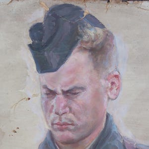 Retrato de homem antigo, pintura a óleo original, arte soviética, artista ucraniano Sokolovsky G.46-35 1970