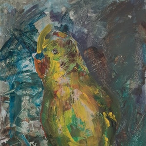 Pintura abstrata Expressionisme de vanguarda Pintura a óleo antiga Arte soviética original Artemieva A. 29.5-20