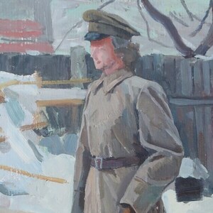Retrato de homem Soviético arte ucraniana artista Kakalo A.V. 65-45 1970