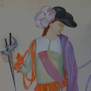 ritratto Antico dipinto ad olio originale realismo Socialista Sovietica d'arte artista ucraino Gorshkova 50-25 1986