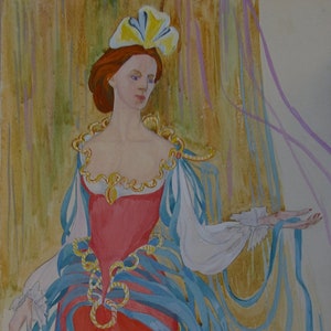 Ritratto olio giovane e bella ragazza Antico dipinto ad olio originale realismo Socialista Sovietica d'arte artista ucraino Gorshkova I.