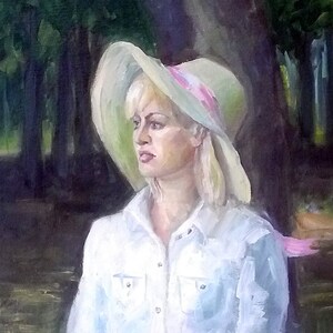 Retrato bela jovem retrato Antigo de pintura a óleo original realismo Socialista Soviético arte ucraniana artista Stretsenko A. Yu. 70-49
