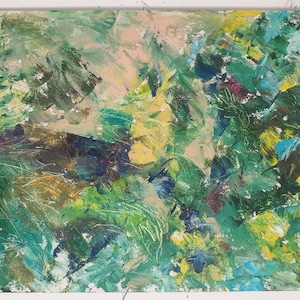 Pintura de paisagem Impressionismo Primavera paisagem Pintura a óleo antiga Arte soviética original Artista ucraniano Artemyeva A. 20-30