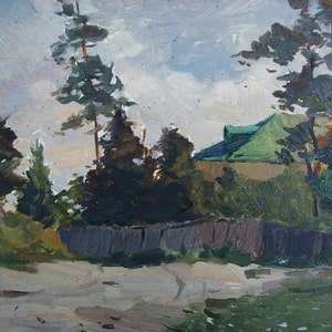 Primavera pintura de paisagem Rural Impressionismo de antiguidades, pintura original Soviética arte ucraniana artista Zavgorodniy 16.5-24 de