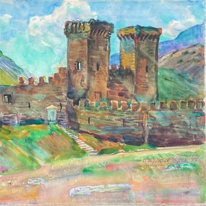 Pittura di paesaggio Impressionismo Paesaggio primaverile Pittura a olio antica arte sovietica originale Artista ucraino Terentiev O. 38-37