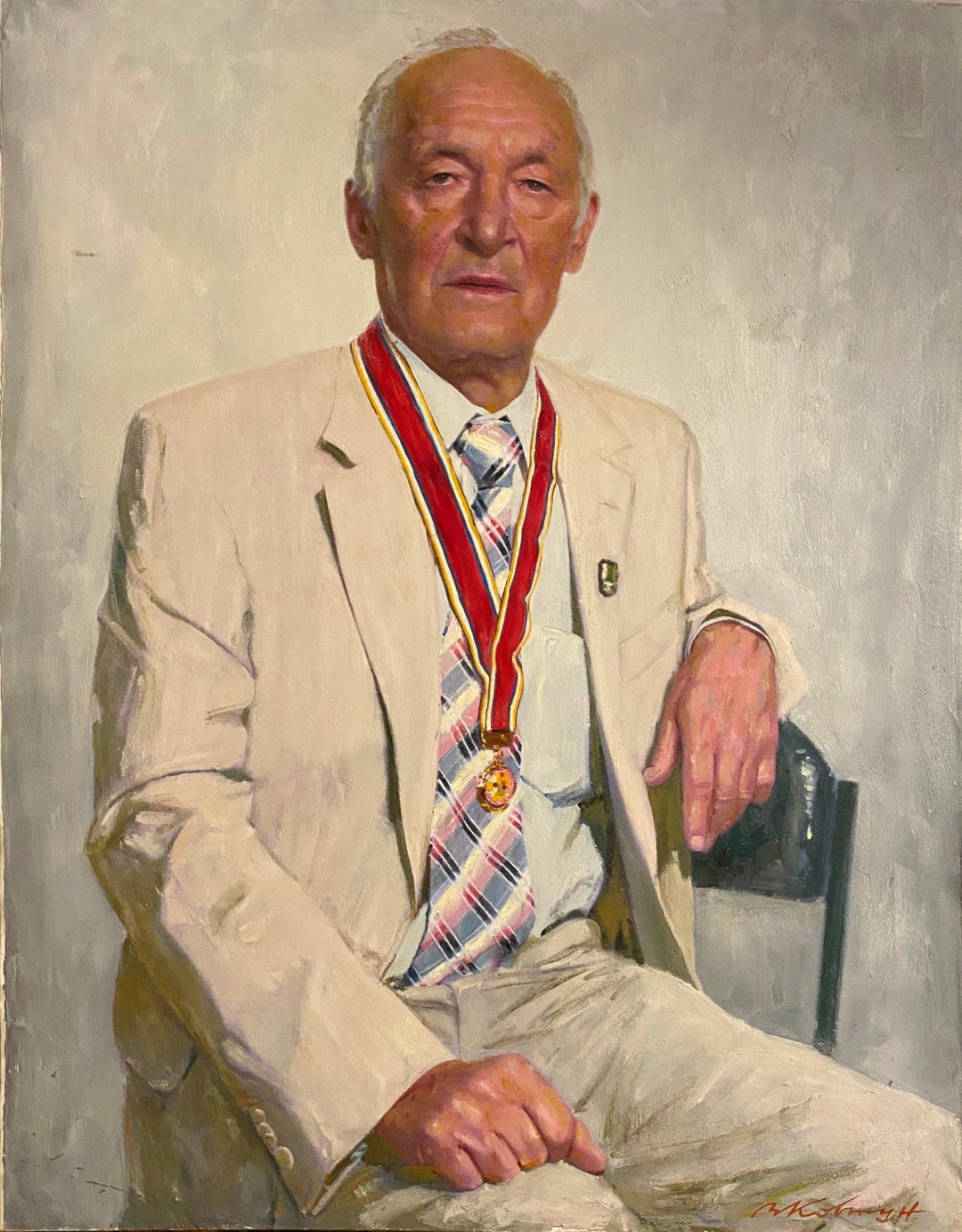Portrait Man Antique Oil Painting Original Soviet Art Ukrainian Artist ...