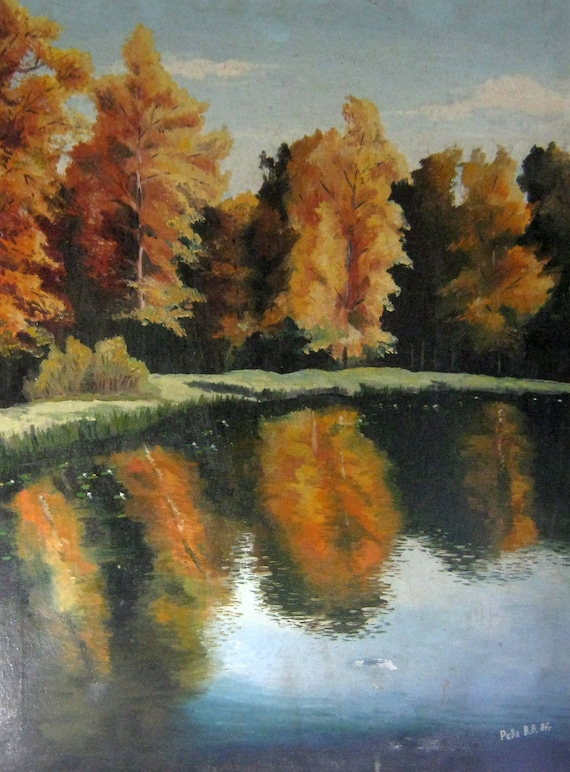 絵画 465 油絵/風景/オーストラリア/メルボルン/ヤラ川/F6号 風景画の印象派川絵風景をアンティーク油絵独自のソウクライナ芸術家