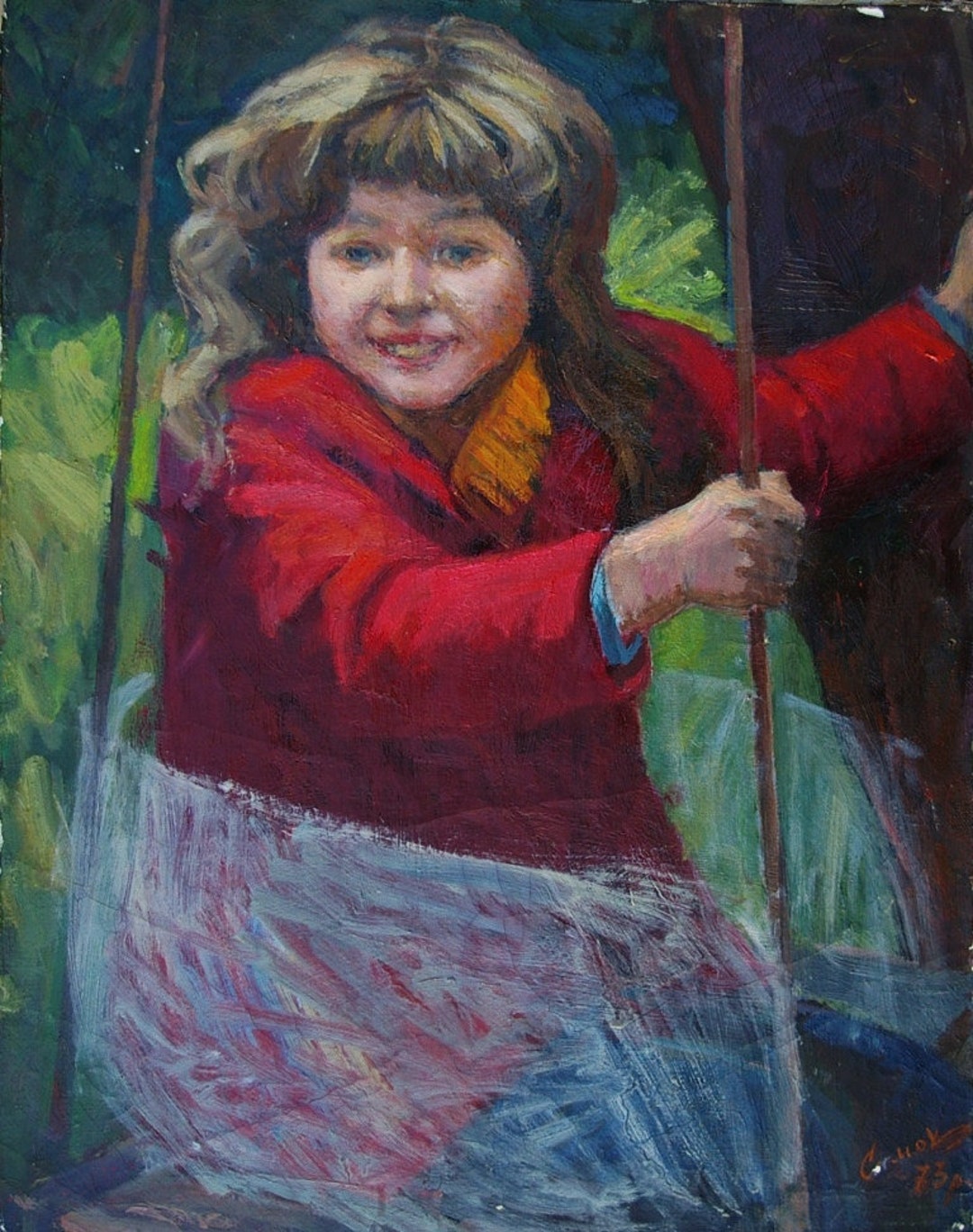 Antique Oil Painting: Portrait of a Girl, Ukrainian Art (1973) - Etsy