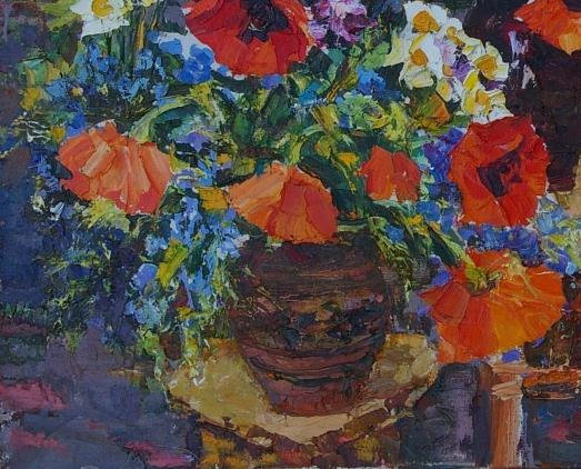 Nature morte avec des fleurs Antique peinture à l