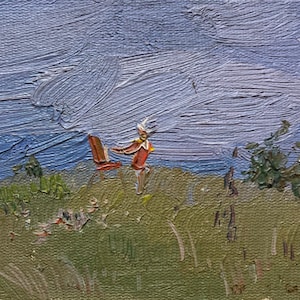 Primavera paisagem pintura antiga arte soviética original artista ucraniano Popinova G. 10-15 1990