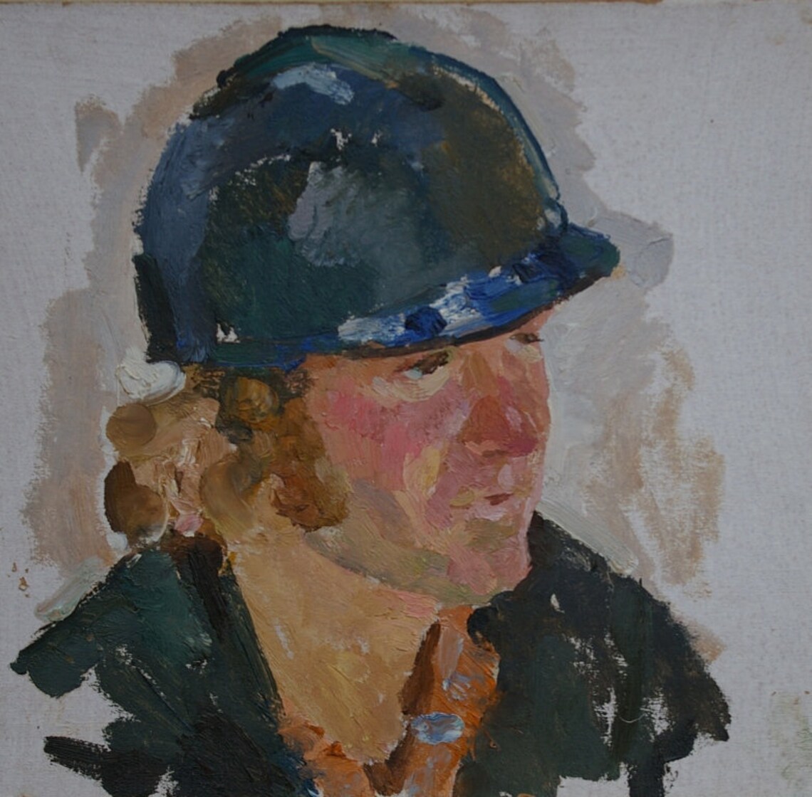 Portrait Soviet Man Antique Oil Painting Original Socialist - Etsy