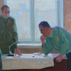 Retrato a óleo Homem Antiga da pintura a óleo original realismo Socialista Soviético arte ucraniana artista Yatchenko Y. 34-47.5 de 1970