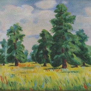 Pintura de paisagem Impressionismo paisagem Florestal de mata paisagem Antiga da pintura a óleo originais de arte Soviética ucraniana