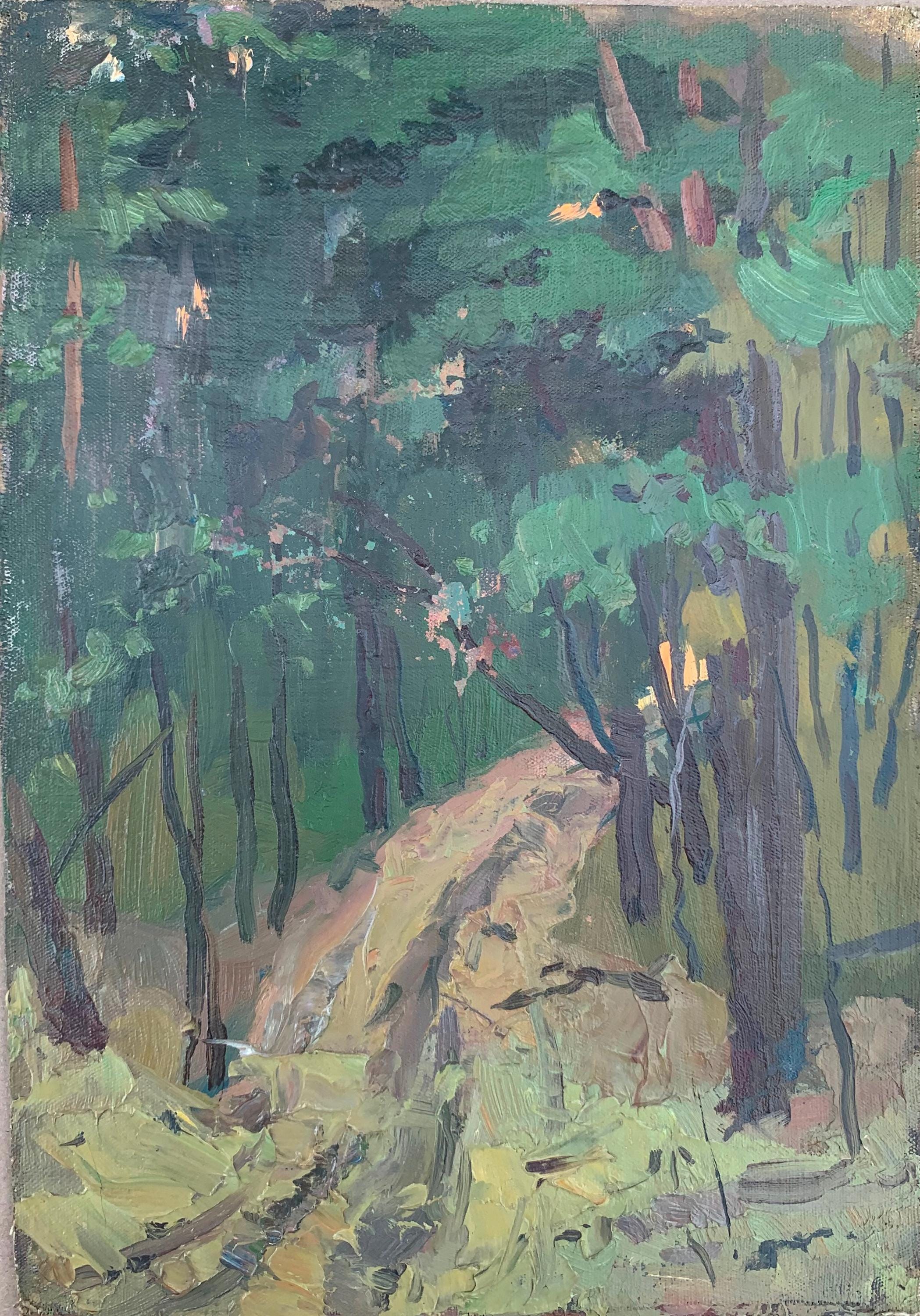 アンティーク絵画　油彩　アメリカ　森林と川　風景画　Antique　ヴィンテージ アメリカ 風景画 絵画 アンティーク絵画 森林と川 Antique 油彩 0 S
