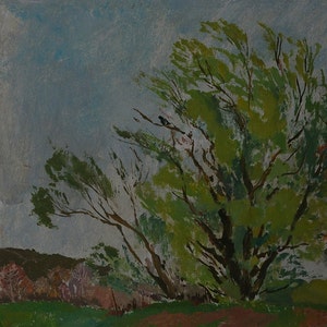 Pintura de paisagem Impressionismo Primavera pintura a Óleo da paisagem original do artista ucraniano Polyakova L. 60-70 1974