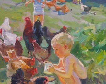 Sowjetische Kinder-Porträts von Kindern, ölgemälde, original Ukrainische Künstler Polyakova M. 95-70 11