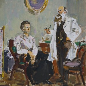 Retrato de uma pessoa famosa homem público Antiga da pintura a óleo original realismo Socialista Soviético arte ucraniana artista Vitkovsky