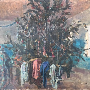 Férias em família soviética  antiga original Realismo socialista Arte soviética Artistas ucranianos Sokolovsky G. 42-45 anos 70