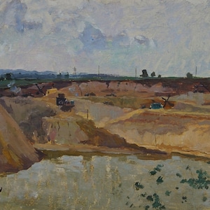 O impressionismo paisagem de Montanha Antiga da pintura a óleo original Balykov Y. Pey-g 40-50 rm 70 0.1 Soviética de arte do artista
