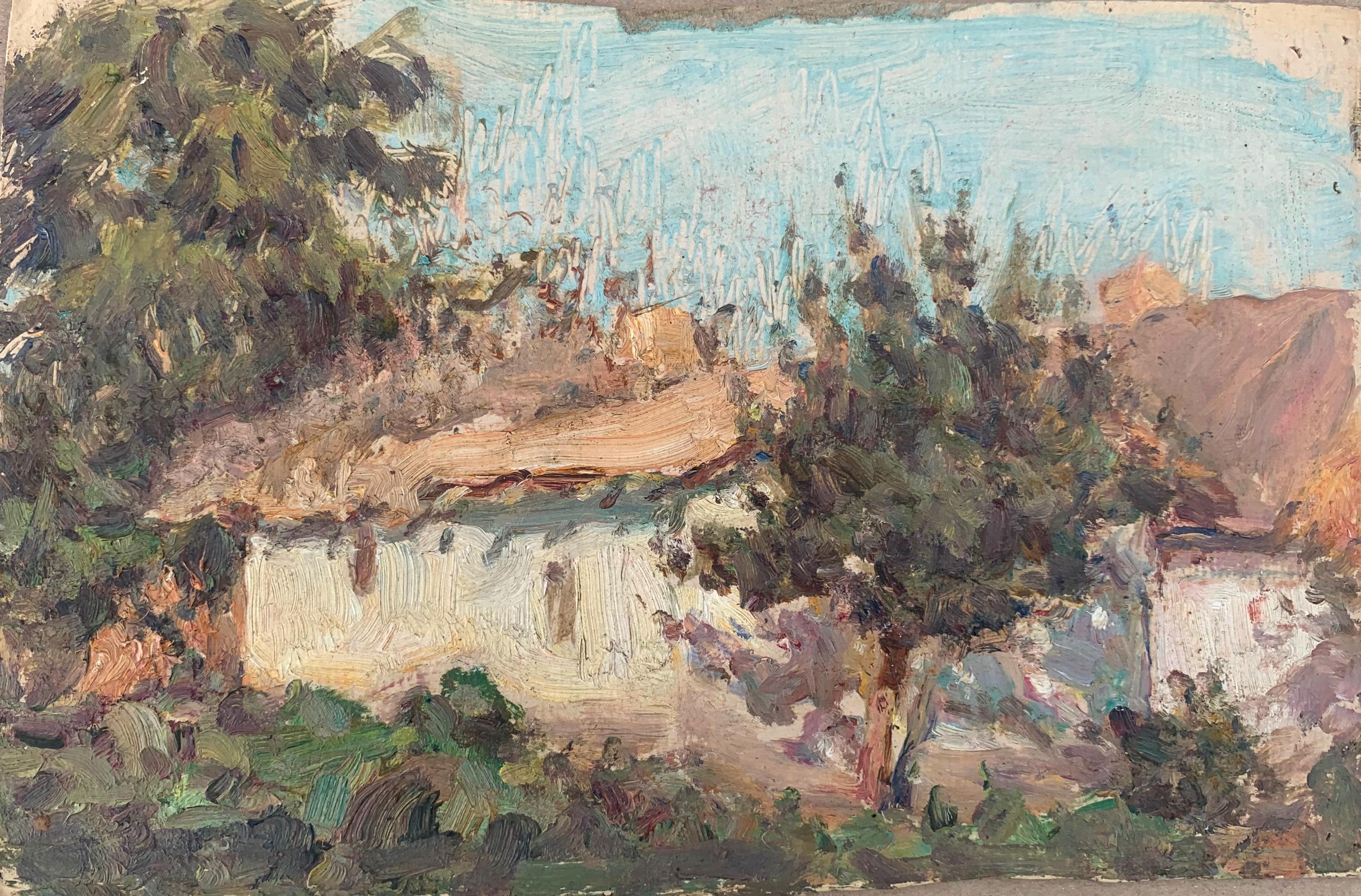 田園風景 印象派 アンティーク油絵 オリジナル ソビエト美術