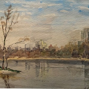 Paesaggio urbano Urbano Antico dipinto ad olio arte sovietica originale artista ucraino Raikhlin I. 14-23 1984