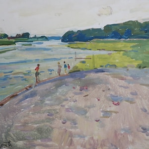 Rio pintura paisagem pintura arte soviética original Artista ucraniano Kudryavtsev L.K. 40-50 1970