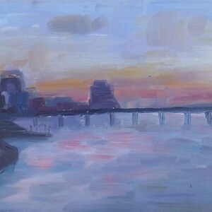 Cidade paisagem Urbana Antiga da pintura a óleo originais de arte Soviética ucraniana artista 20-30