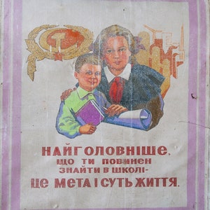 La propaganda soviética de carteles publicitarios Antiguos de la pintura al óleo original del realismo Socialista Soviética de arte de